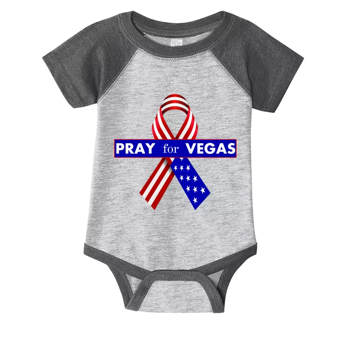 Pray For Vegas USA Flag Ribbon Infant Baby Jersey Bodysuit