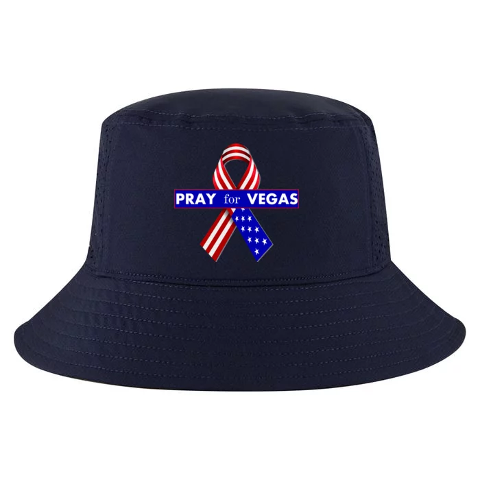 Pray For Vegas USA Flag Ribbon Cool Comfort Performance Bucket Hat