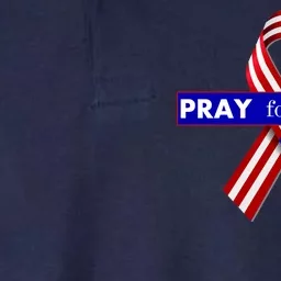 Pray For Vegas USA Flag Ribbon Softstyle Adult Sport Polo