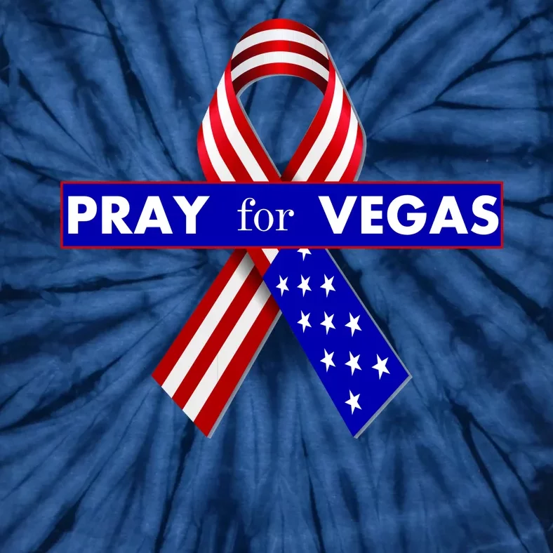 Pray For Vegas USA Flag Ribbon Tie-Dye T-Shirt