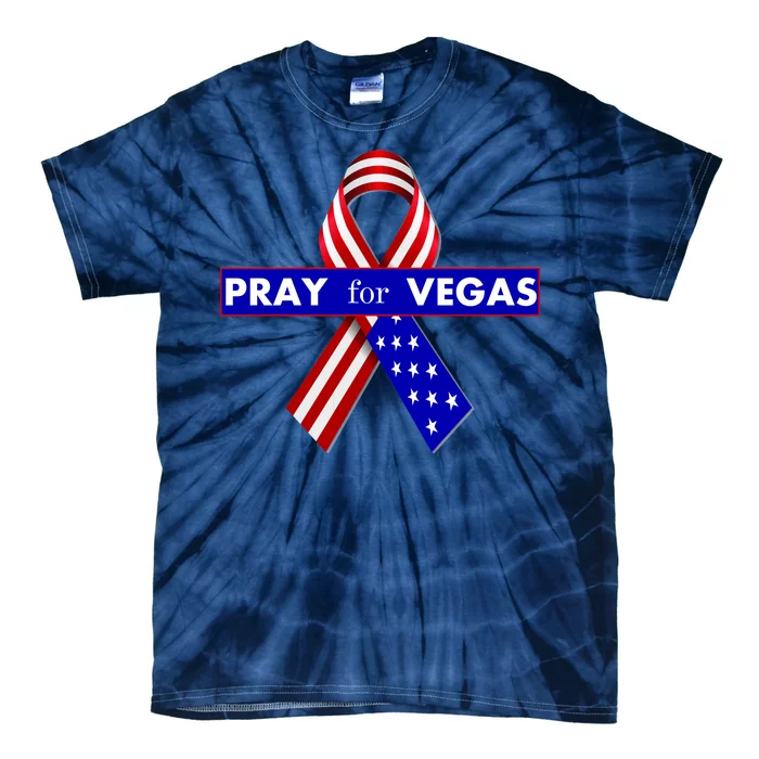 Pray For Vegas USA Flag Ribbon Tie-Dye T-Shirt