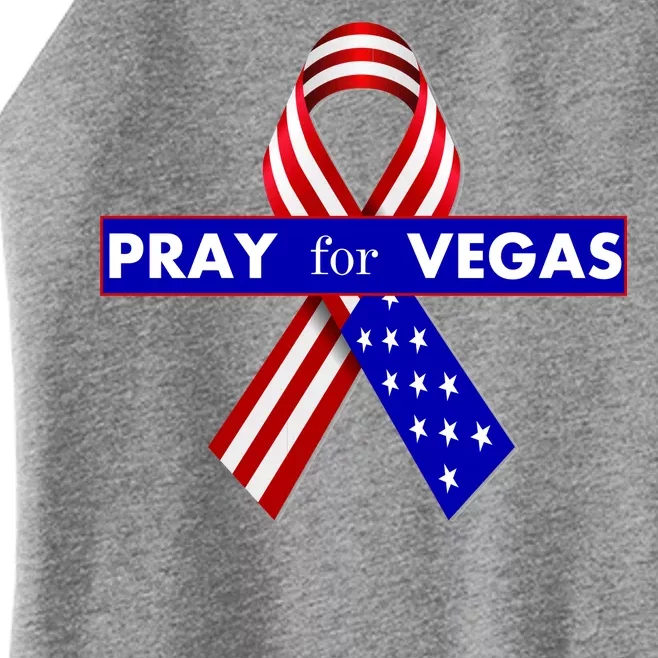 Pray For Vegas USA Flag Ribbon Women’s Perfect Tri Rocker Tank