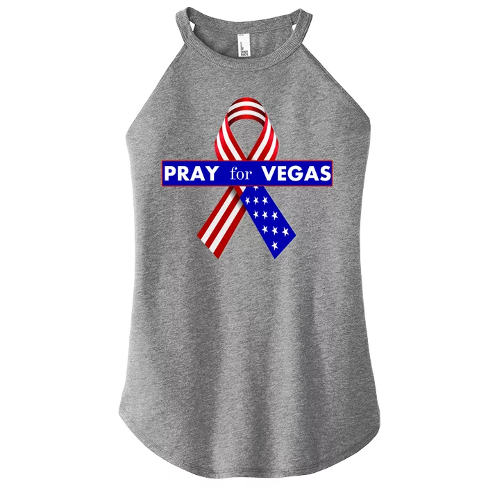 Pray For Vegas USA Flag Ribbon Women’s Perfect Tri Rocker Tank