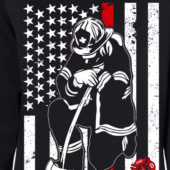 Praying Firefighter Thin Red Line Womens California Wash Sweatshirt