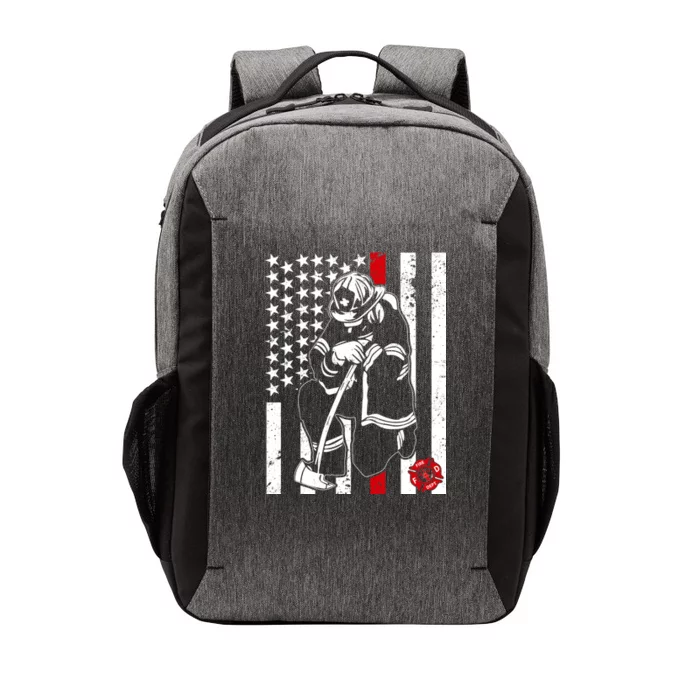 Praying Firefighter Thin Red Line Vector Backpack