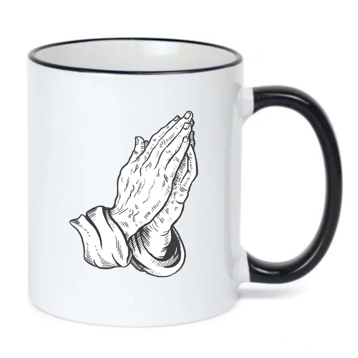 Praying Hands Black Color Changing Mug