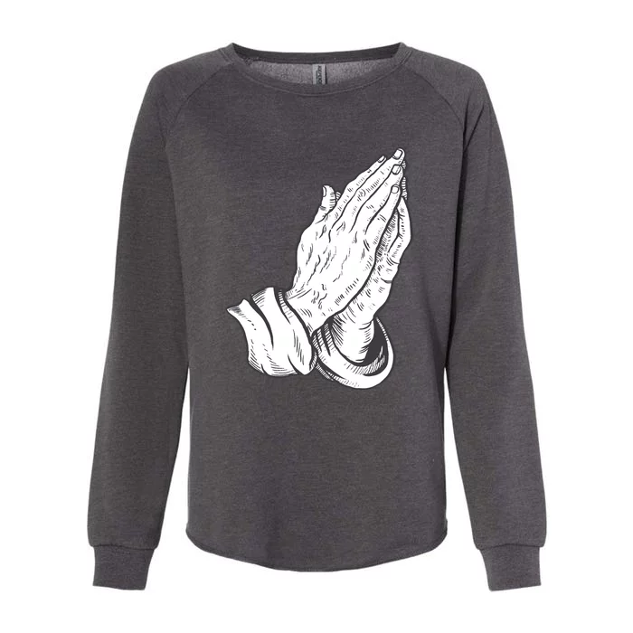 Praying Hands Womens California Wash Sweatshirt