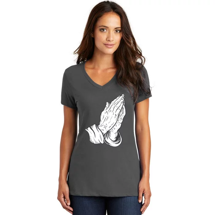 Praying Hands Women's V-Neck T-Shirt