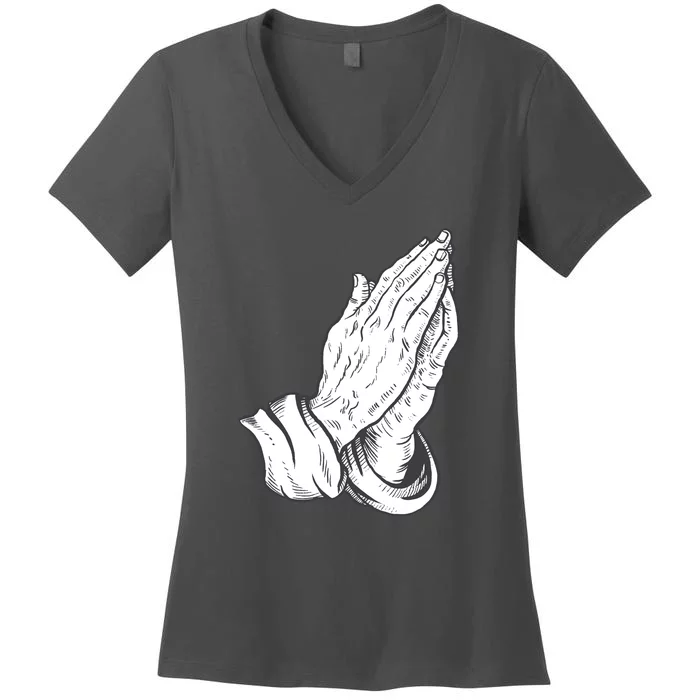 Praying Hands Women's V-Neck T-Shirt