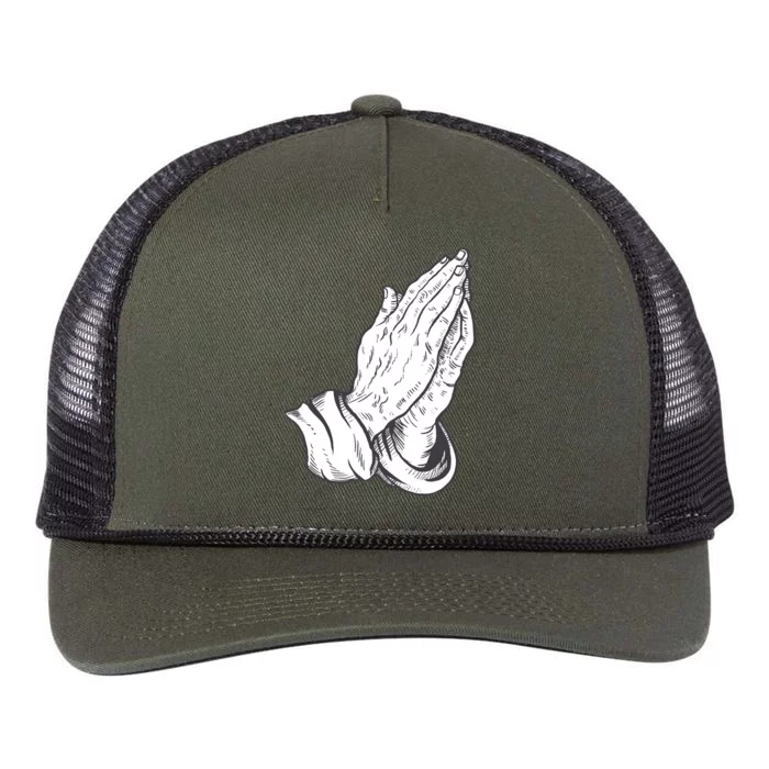 Praying Hands Retro Rope Trucker Hat Cap