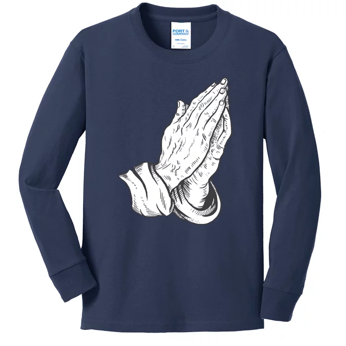 Praying Hands Kids Long Sleeve Shirt