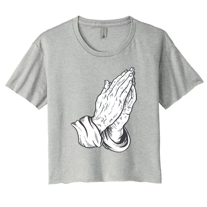 Praying Hands Women's Crop Top Tee