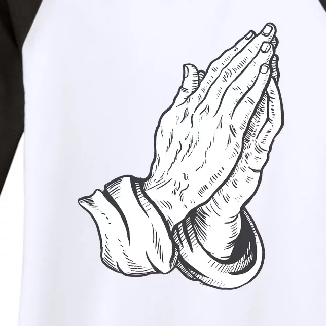 Praying Hands Women's Tri-Blend 3/4-Sleeve Raglan Shirt