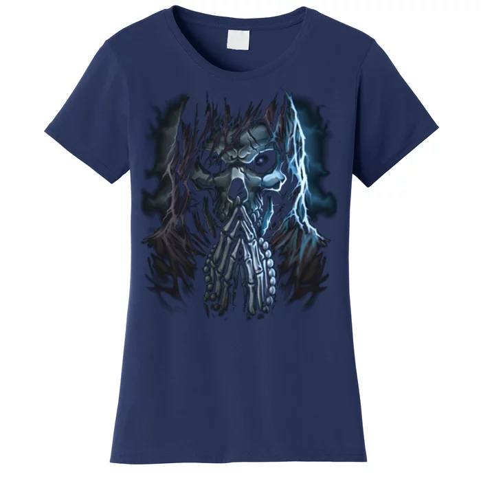 Praying Reaper Skeleton Women's T-Shirt