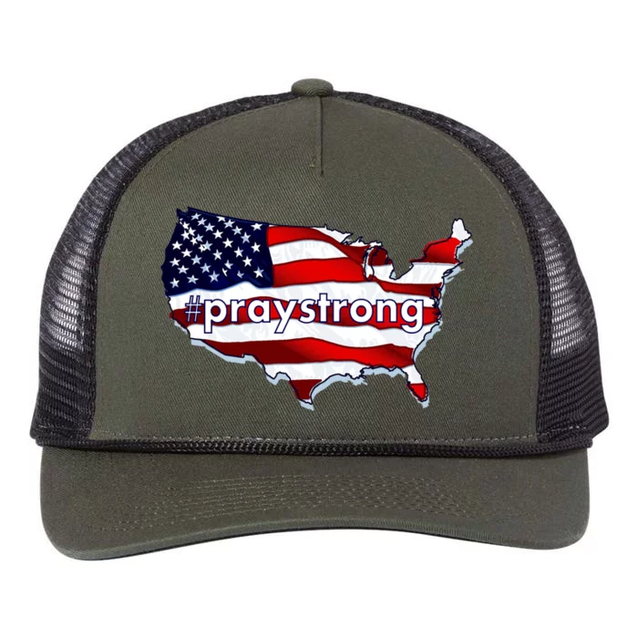 #praystrong Pray Strong For America Retro Rope Trucker Hat Cap