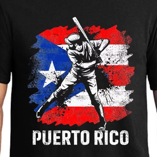 Puerto Rican Baseball Player Puerto Rico Flag Baseball Fans Pajama Set