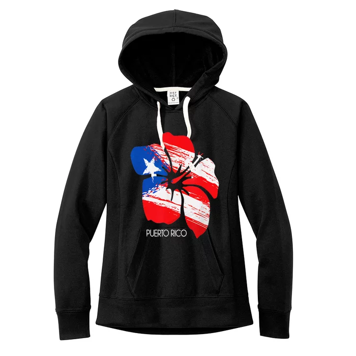 Puerto Rico Boricua Puerto Rican Flag Flower Pride Women's Fleece Hoodie