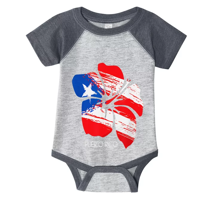 Puerto Rico Boricua Puerto Rican Flag Flower Pride Infant Baby Jersey Bodysuit