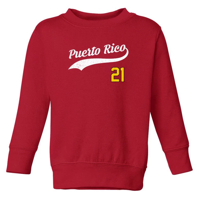 Puerto Rico Baseball 21 For Santurce Baseball Fans Toddler Sweatshirt