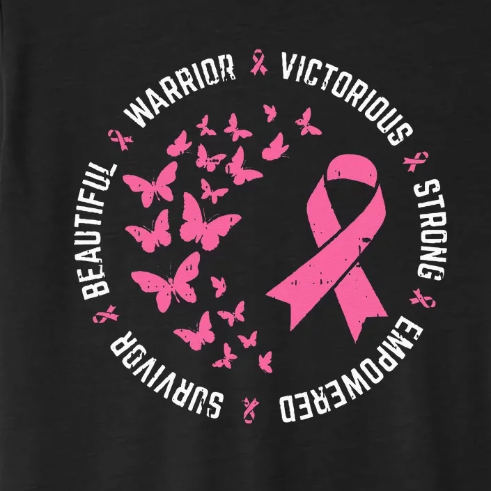 Pink Ribbon Butterfly Warrior Cute Breast Cancer Gifts ChromaSoft Performance T-Shirt