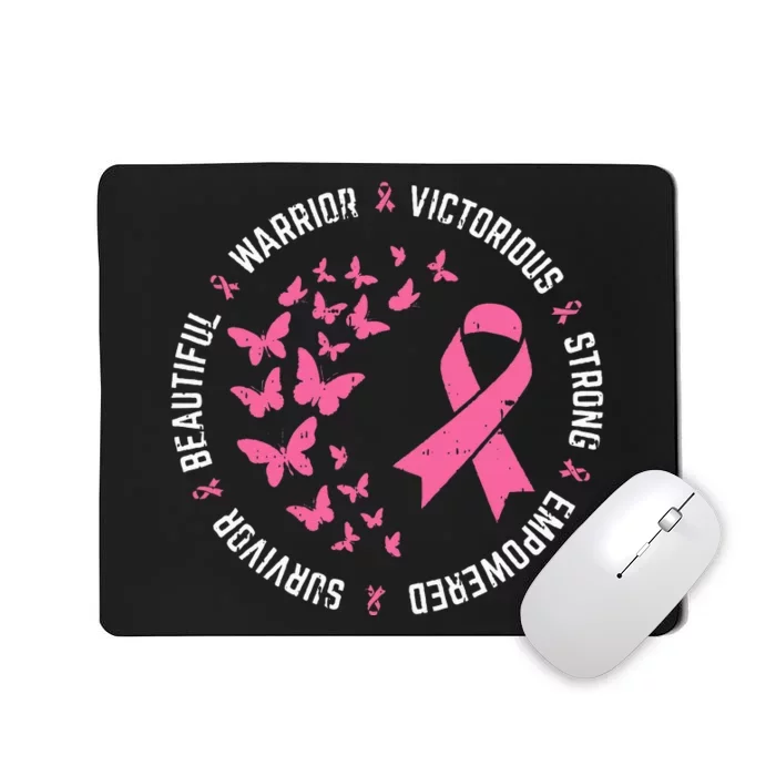 Pink Ribbon Butterfly Warrior Cute Breast Cancer Gifts Mousepad