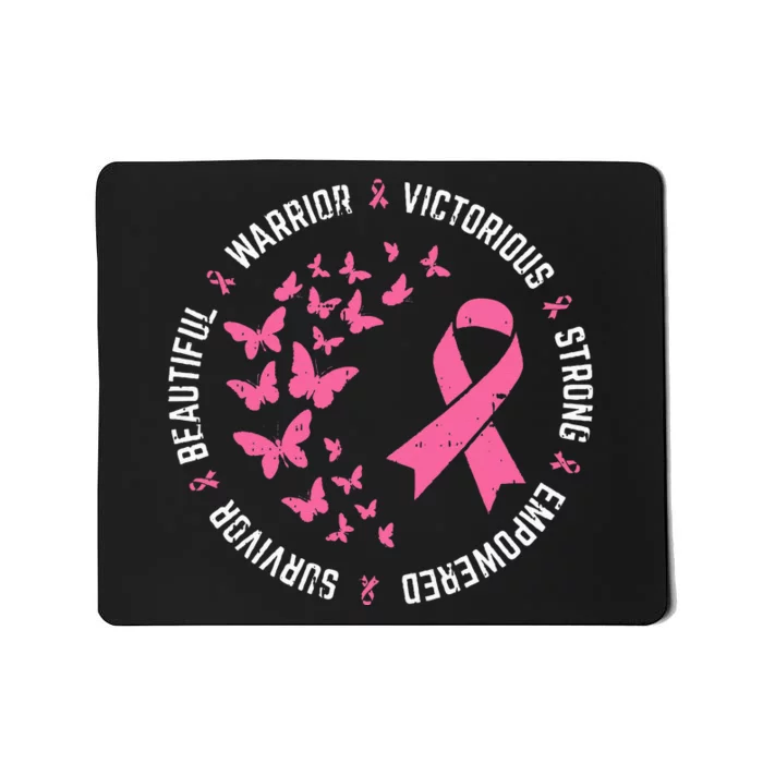 Pink Ribbon Butterfly Warrior Cute Breast Cancer Gifts Mousepad