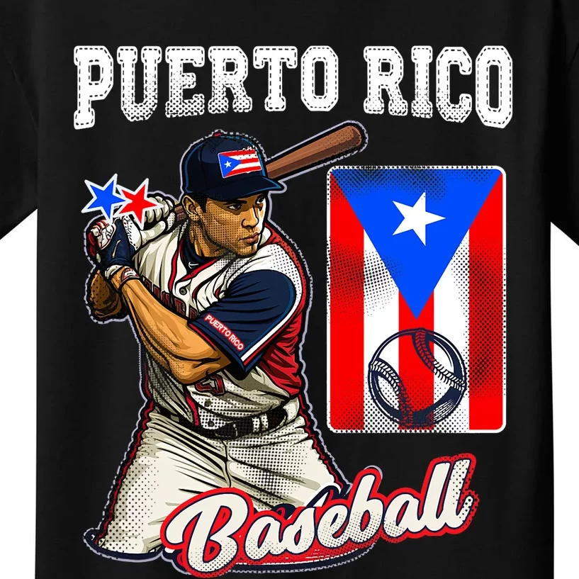 Puerto Rico Baseball PR Boricua Player Kids T-Shirt