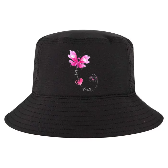 Pink Ribbon Butterfly Breast Cancer Awareness Cool Comfort Performance Bucket Hat