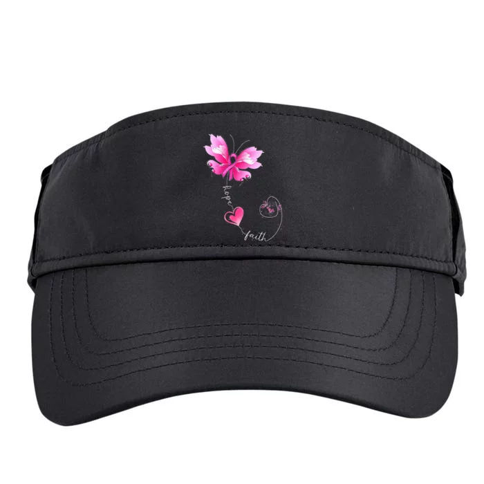 Pink Ribbon Butterfly Breast Cancer Awareness Adult Drive Performance Visor