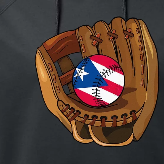 Puerto Rican Baseball Sport Puerto Rico Baseball Team Performance Fleece Hoodie