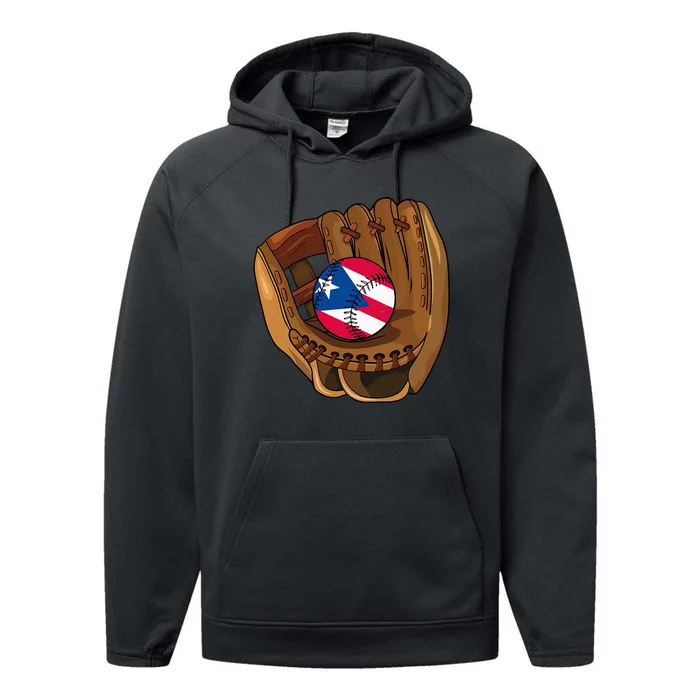 Puerto Rican Baseball Sport Puerto Rico Baseball Team Performance Fleece Hoodie