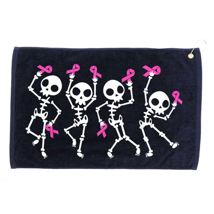 Pink Ribbon Breast Cancer Awareness Skeleton Grommeted Golf Towel