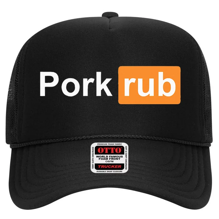 Pork Rub Bbq Smoker Lover High Crown Mesh Trucker Hat