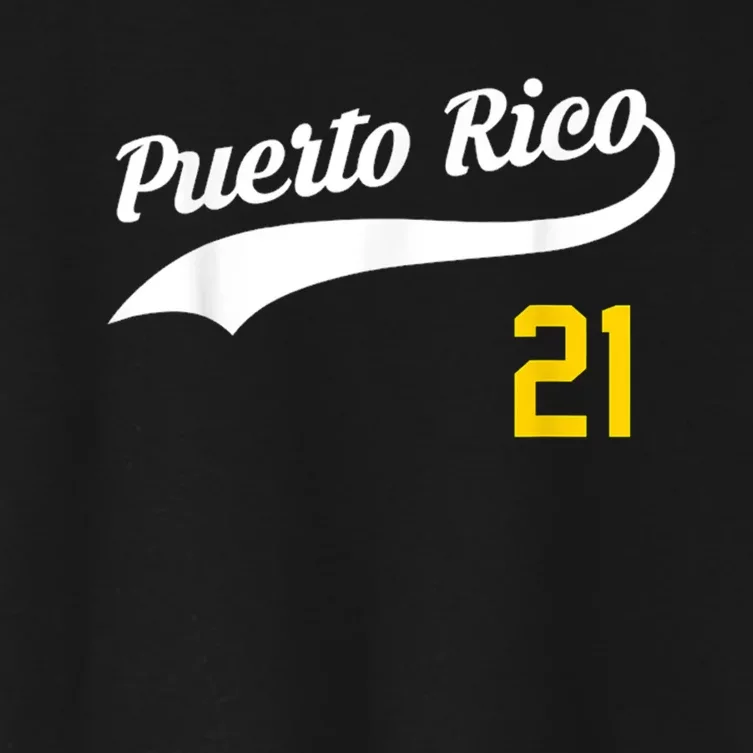 Puerto Rico Baseball 21 For Santurce Baseball Fans Women's Crop Top Tee