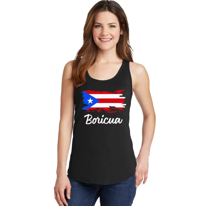 Puerto Rico Boricua Vintage Puerto Rican Flag Ladies Essential Tank