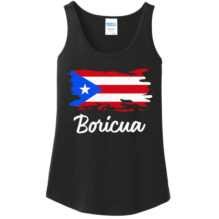 Puerto Rico Boricua Vintage Puerto Rican Flag Ladies Essential Tank