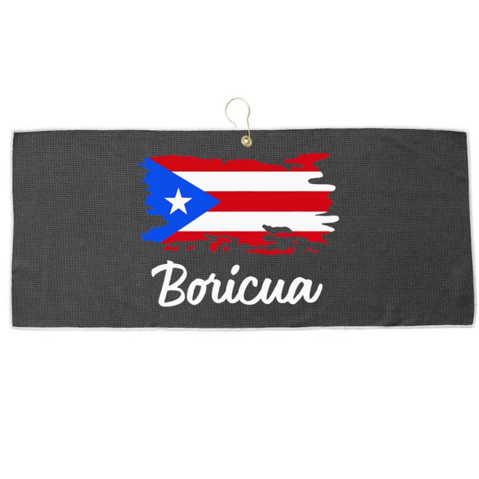 Puerto Rico Boricua Vintage Puerto Rican Flag Large Microfiber Waffle Golf Towel