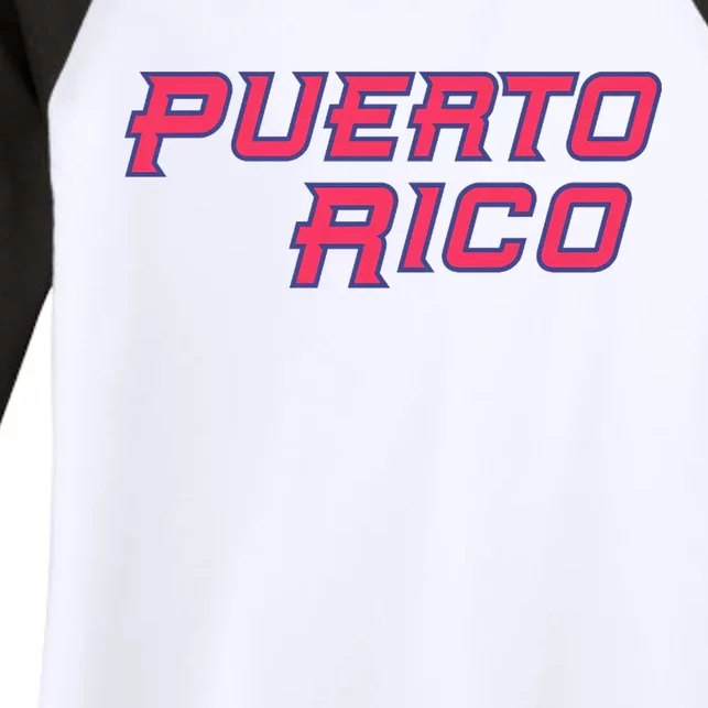 Puerto Rico Baseball World Baseball Classics Women's Tri-Blend 3/4-Sleeve Raglan Shirt