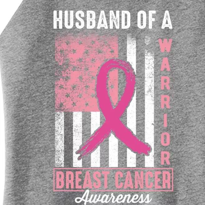 Pink Ribbon Breast Cancer Awareness Husband Of A Warrior Funny Gift Women’s Perfect Tri Rocker Tank