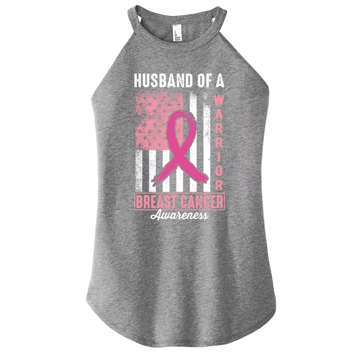 Pink Ribbon Breast Cancer Awareness Husband Of A Warrior Funny Gift Women’s Perfect Tri Rocker Tank