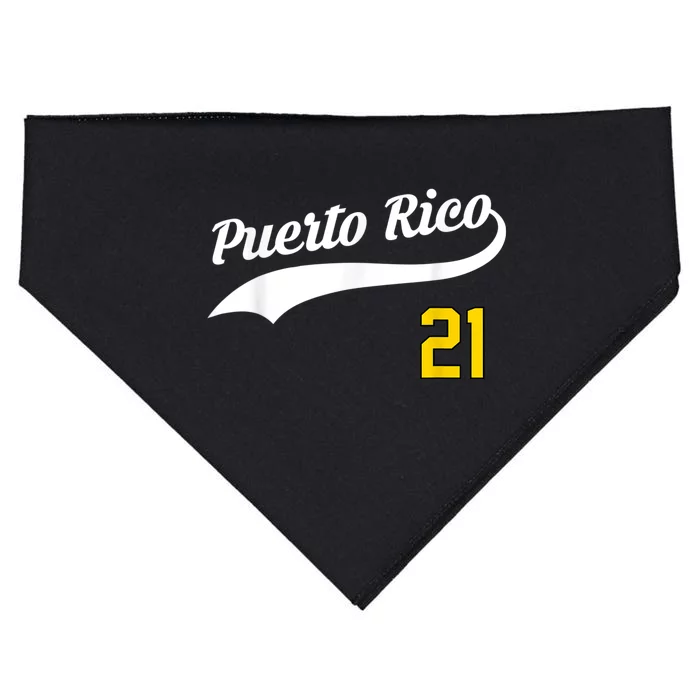 Puerto Rico Baseball 21 For Santurce Baseball Fans USA-Made Doggie Bandana