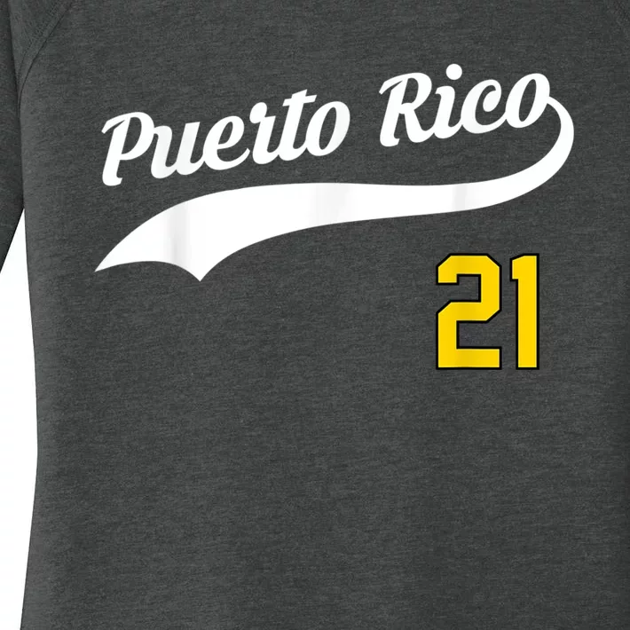 Puerto Rico Baseball 21 For Santurce Baseball Fans Women's Perfect Tri Tunic Long Sleeve Shirt