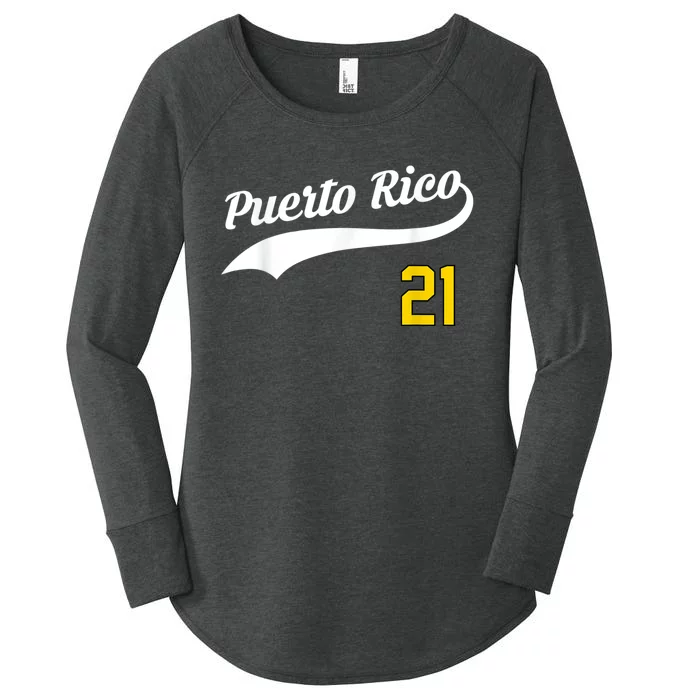 Puerto Rico Baseball 21 For Santurce Baseball Fans Women's Perfect Tri Tunic Long Sleeve Shirt