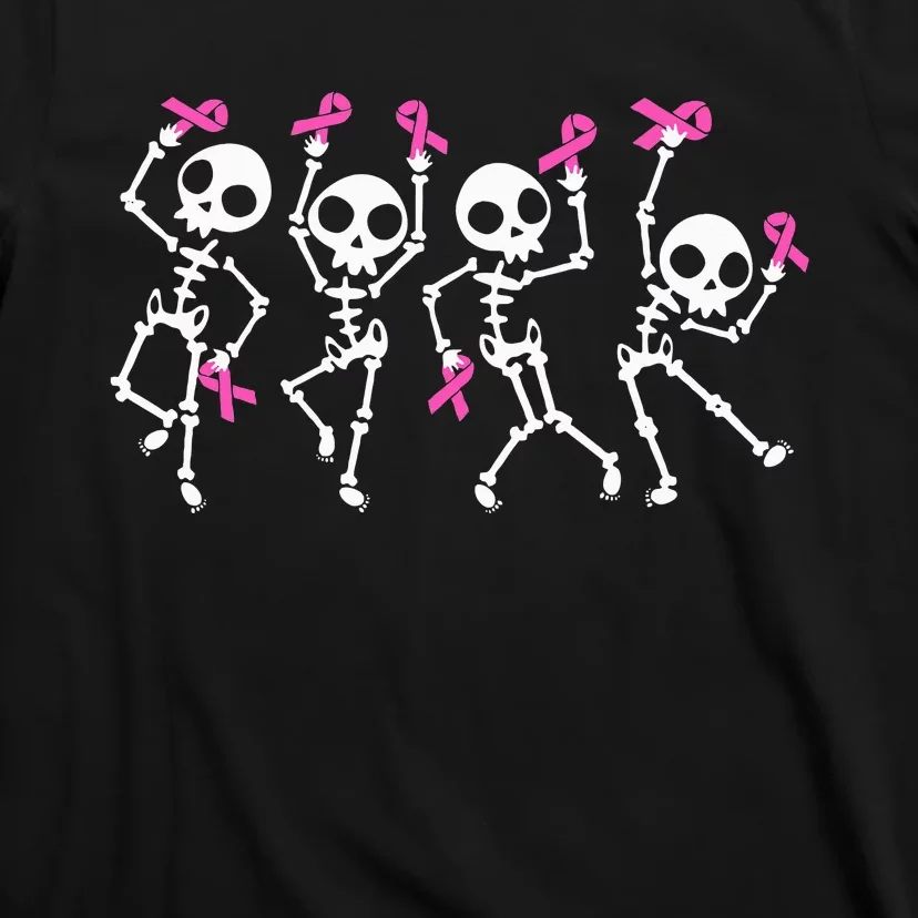 Pink Ribbon Breast Cancer Awareness Skeleton T-Shirt