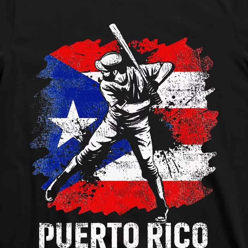 Puerto Rican Baseball Player Puerto Rico Flag Baseball Fans T-Shirt