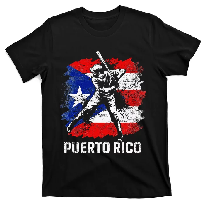 Puerto Rican Baseball Player Puerto Rico Flag Baseball Fans T-Shirt