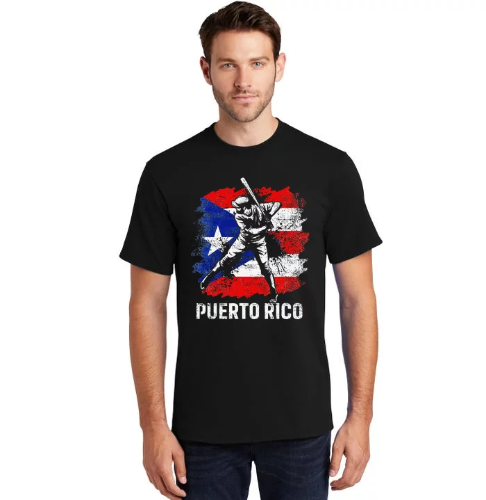 Puerto Rican Baseball Player Puerto Rico Flag Baseball Fans Tall T-Shirt