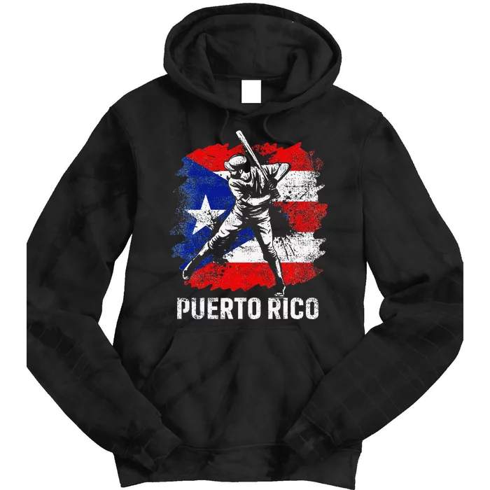 Puerto Rican Baseball Player Puerto Rico Flag Baseball Fans Tie Dye Hoodie