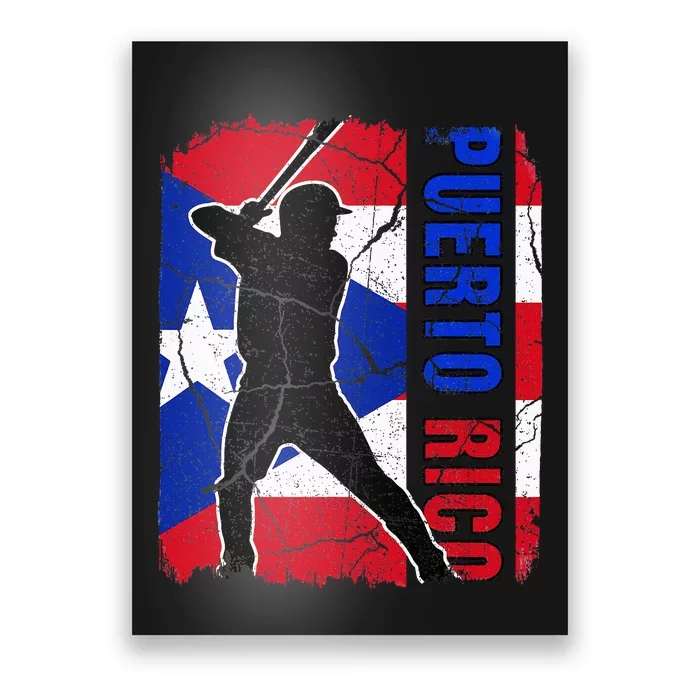 Puerto Rican Baseball Player Puerto Rico Flag Baseball Fans Poster