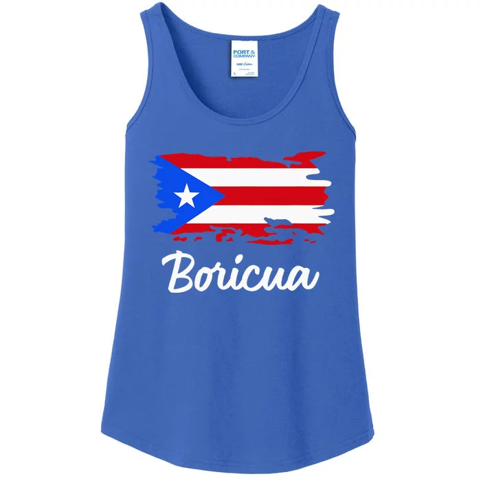 Puerto Rico Boricua Vintage Puerto Rican Flag Ladies Essential Tank